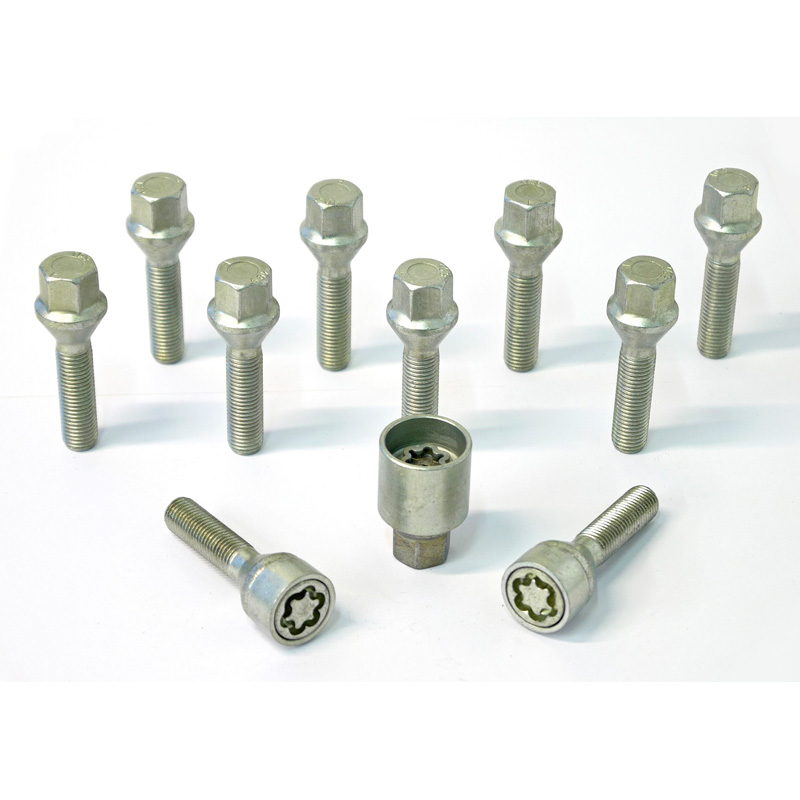 H&R Wheel bolt Set Taper-Head M12x1.50 - Length 50mm - 10 pcs. - incl. wheel-locks
