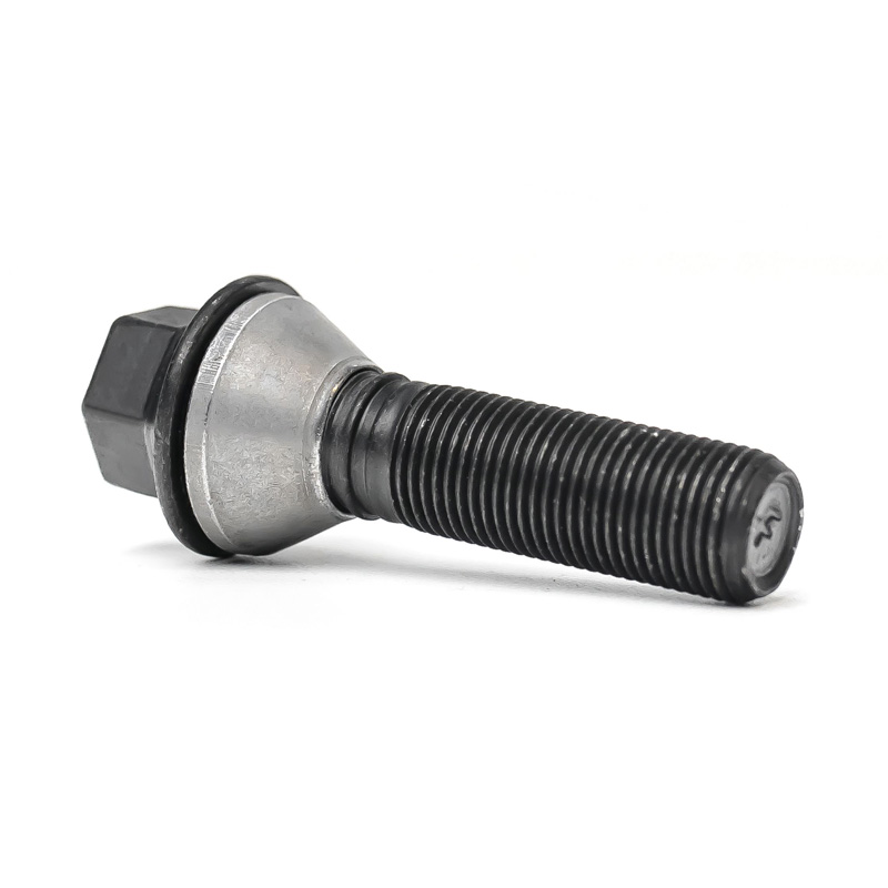 H&R Wheel bolt Taper-Head with movable cone M14x1.25 - Length 41mm - Black (e.g.  BMW)