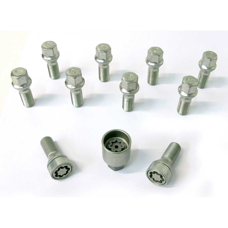 H&R Wheel bolt Set Taper-Head M14x1.25 - Length 48mm - 10 pcs. - incl. wheel-locks