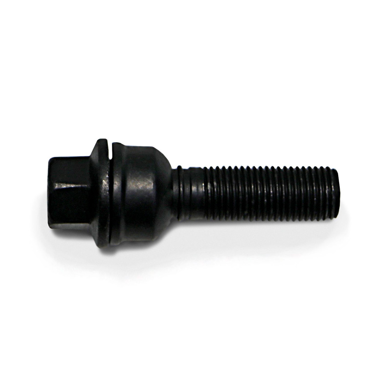 H&R Wheel bolt Round-Head with movable cone R13 M14x1.50 - Length 42mm - Black (e.g.  Audi S5)