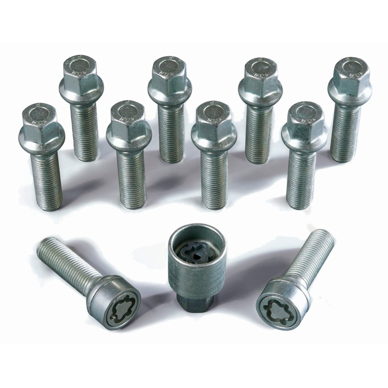 H&R Wheel bolt Set Round-Head R14 M14x1.50 - Length 68mm - 10 pcs - incl. wheel-locks