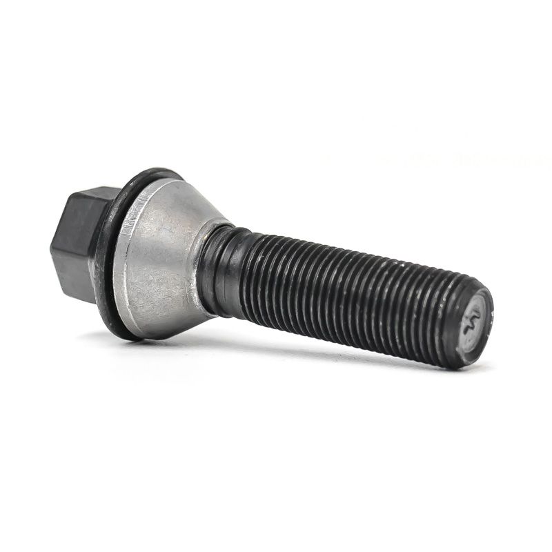 H&R Wheel bolt Taper-Head with movable cone M14x1.25 - Length 46mm - Black (e.g.  BMW)