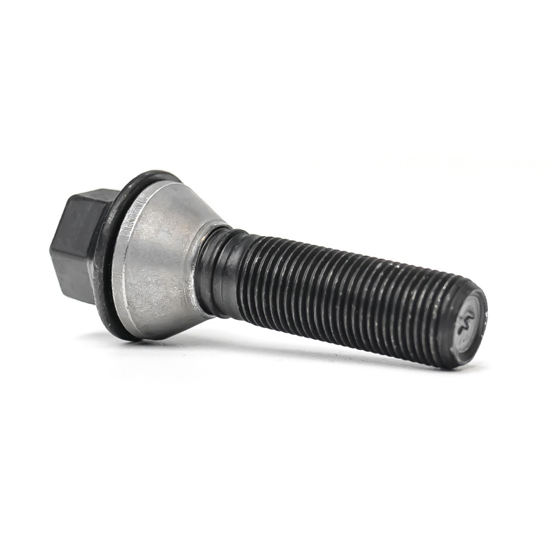 H&R Wheel bolt Taper-Head with movable cone M14x1.25 - Length 39mm - Black (e.g.  BMW)