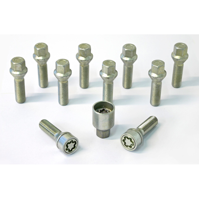 H&R Wheel bolt Set Taper-Head M14x1.50 - Length 55mm - 10 pcs. - incl. wheel-locks