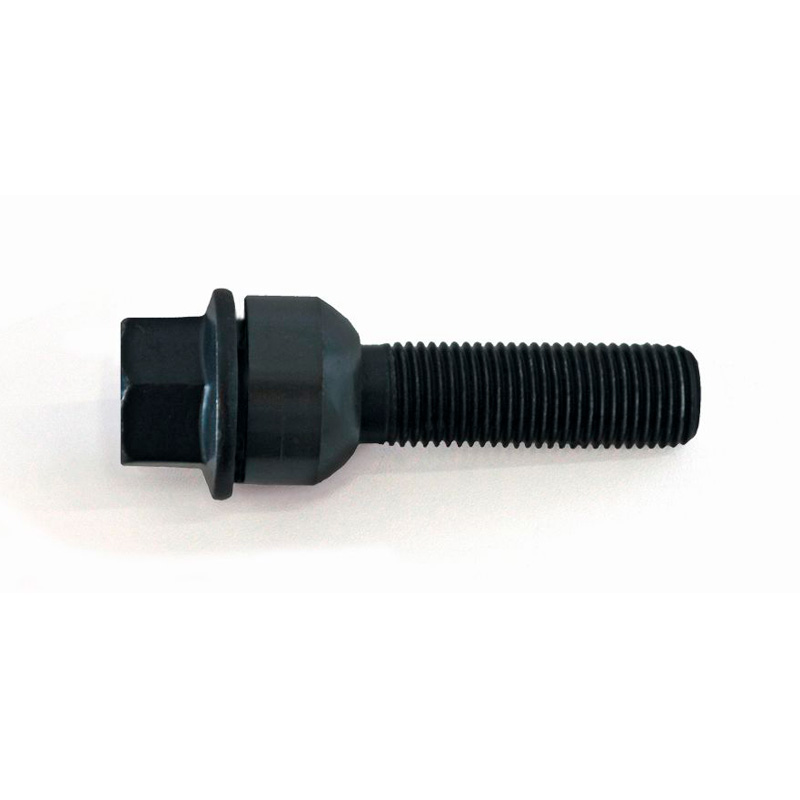 H&R Wheel bolt Round-Head with movable cone R14 M14x1.50 - Length 54mm - Black (e.g.  Porsche)