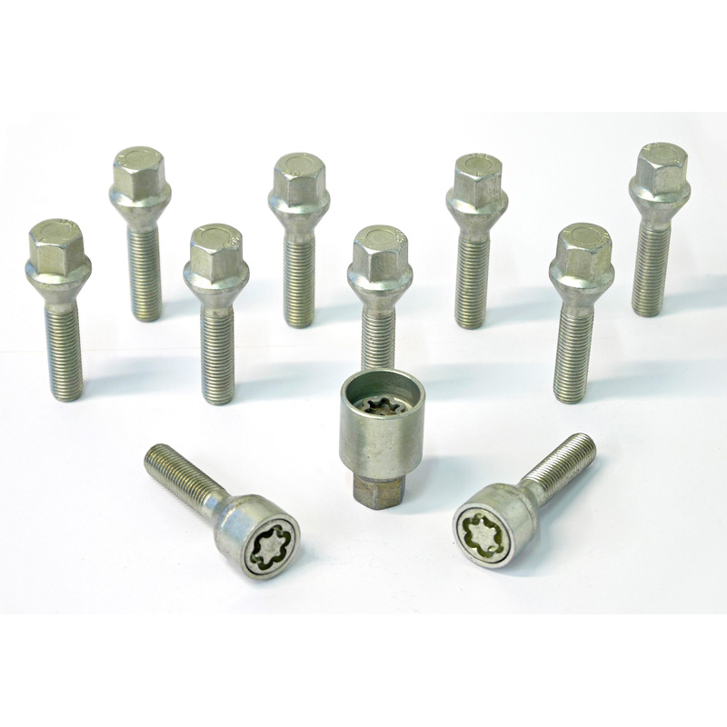 H&R Wheel bolt Set Taper-Head M12x1.50 - Length 55mm - 10 pcs. - incl. wheel-locks
