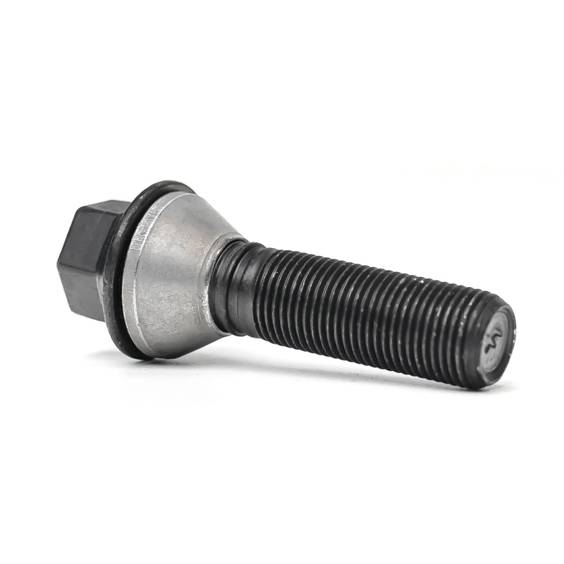 H&R Wheel bolt Taper-Head with movable cone M14x1.25 - Length 43mm - Black (e.g.  BMW)